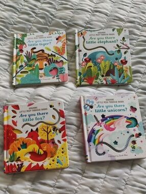 Usborne Little Peep-through Colorful Kids Board Books Set Y2K Cottagecore Retro
